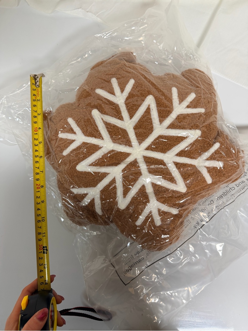 Cozy Brown Snowflake Holiday Throw Pillow - Home Holiday